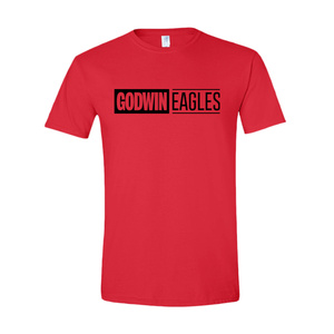 Red Godwin Eagles Shirt with Black Letters